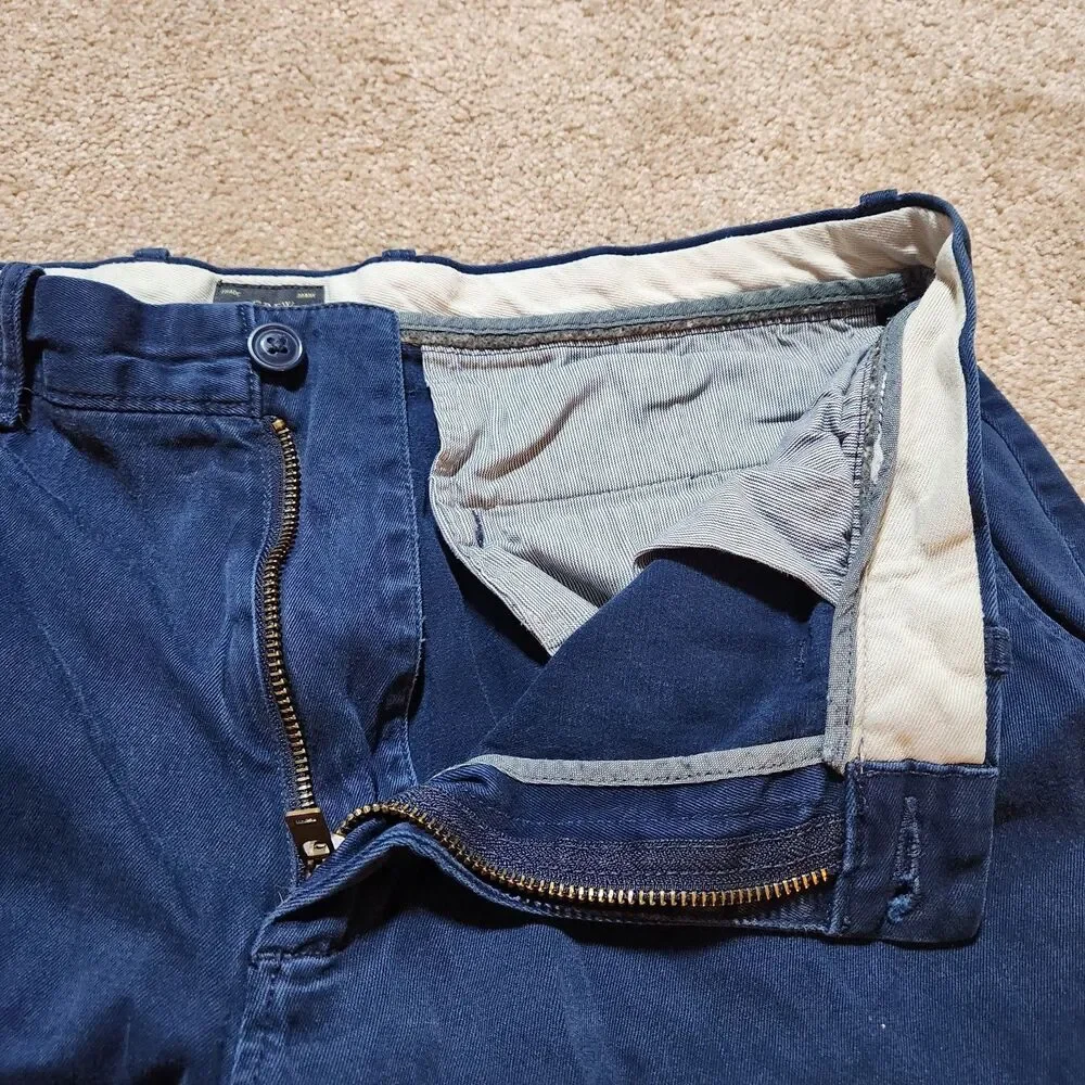 J. Crew 1040 Chinos Pants Men 34x30(26) Navy Straight Leg
